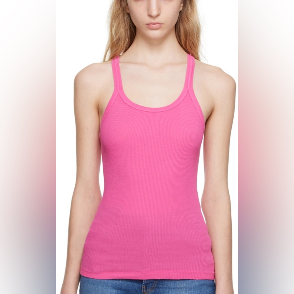 Re/done Hanes Pink tank